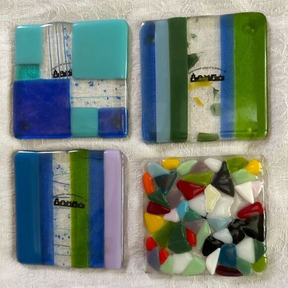 Art Coaster Hand Crafted Fused Glass Colorful OOAK - Picture 10 of 10